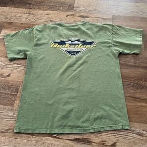 Vintage 90’s Quiksilver men’s green distressed tshirt large